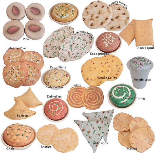 Pretend Play Punjabi Play food set .