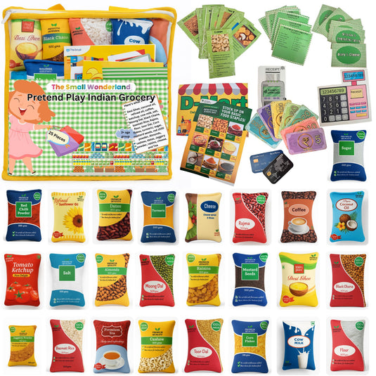 Tiny Trader: Indian Grocery Essentials Play Set - 25 Item