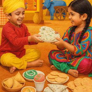 Pretend Play Punjabi Play food set .
