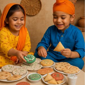 Pretend Play Punjabi Play food set .