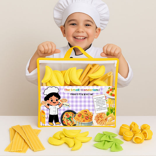 Pretend Play Fabric Pasta Set-60 Pieces-Realistic looking kids play food toys