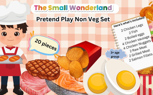 Pretend play Non veg items - 20 piece- Realistic kids play food toys