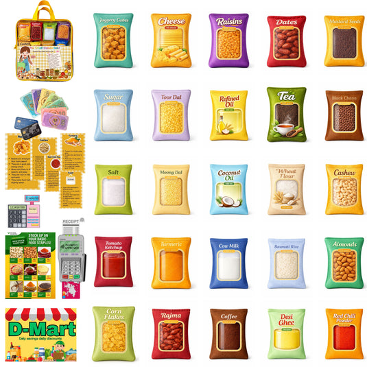 Tiny Trader: Indian Grocery Essentials Play Set - 25 Item