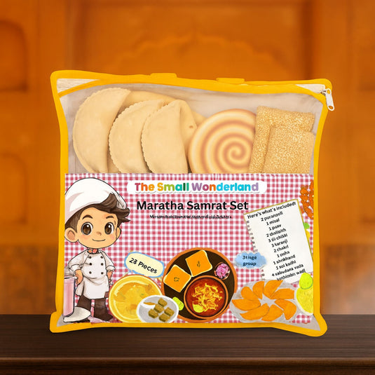 Maratha Samrat Thali -Maharashtrian food Inspired pretend Fabric Toys
