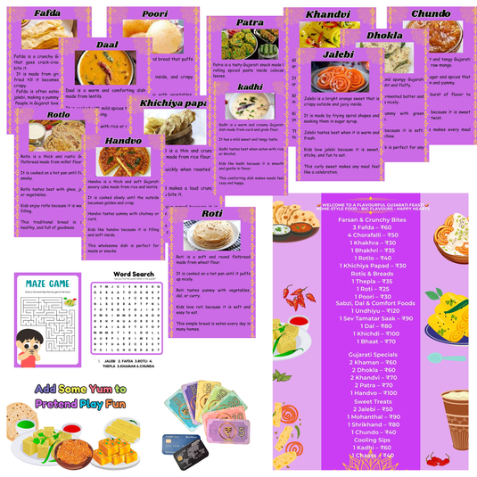 Gujarat Nu Gaurav Thali -35 pieces Gujrati Food Inspired play food toys