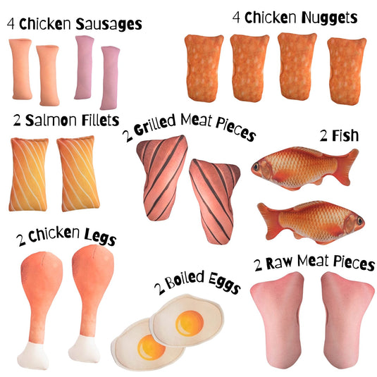 Pretend play Non veg items - 20 piece- Realistic kids play food toys