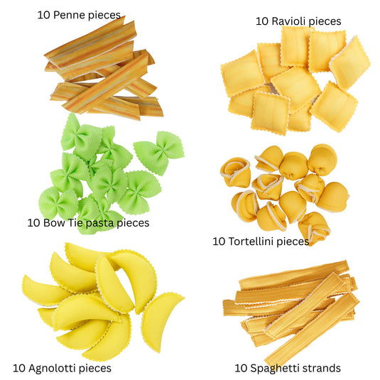 Pretend Play Fabric Pasta Set-60 Pieces-Realistic looking kids play food toys