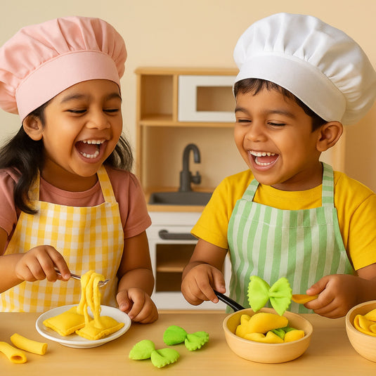 Pretend Play Fabric Pasta Set-60 Pieces-Realistic looking kids play food toys
