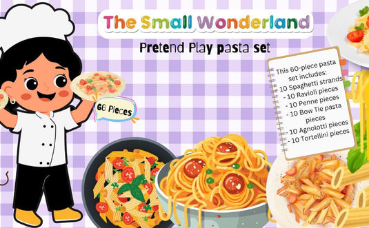 Pretend Play Fabric Pasta Set-60 Pieces-Realistic looking kids play food toys