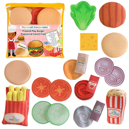 Pretend play Burger ,French fries & popcorn - 25 piece