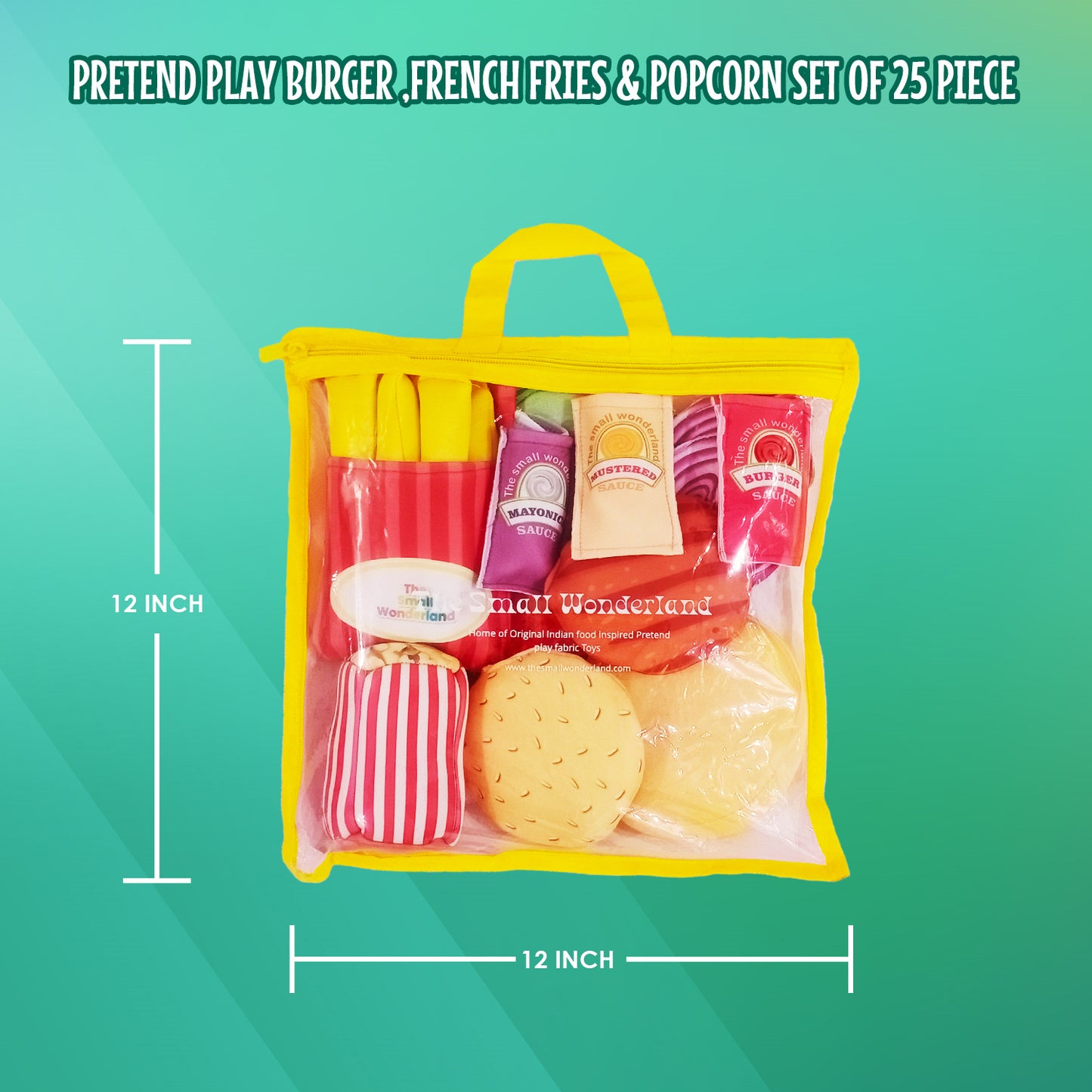 Pretend play Burger ,French fries & popcorn - 25 piece