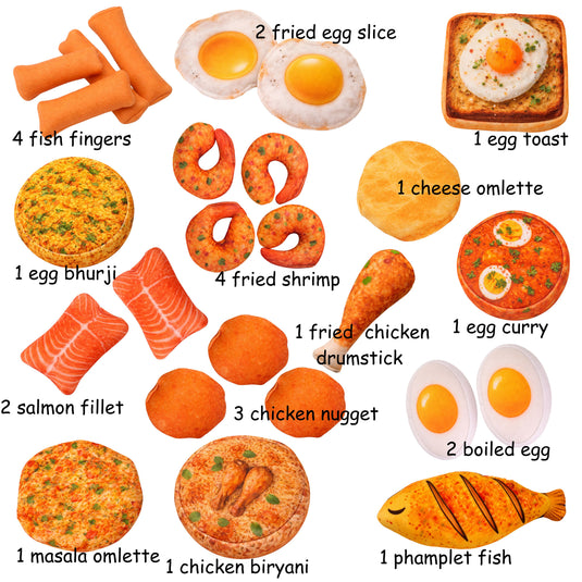 Pretend play Non veg items - 25 piece- Realistic kids play food toys