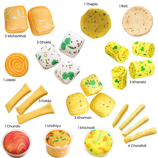Gujarat Nu Gaurav Thali -Gujrati Food Inspired play food toys