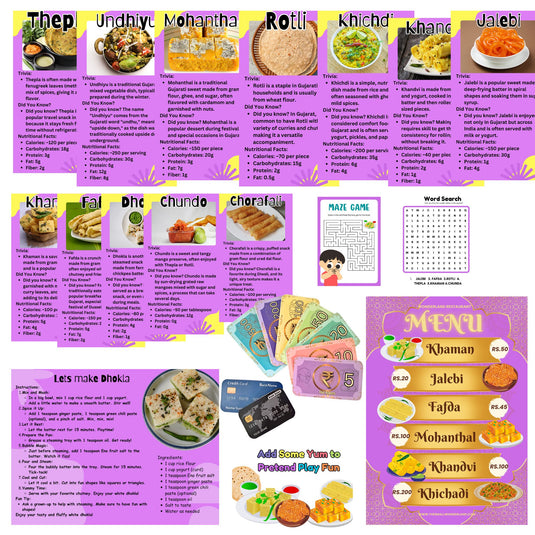 Gujarat Nu Gaurav Thali -Gujrati Food Inspired play food toys