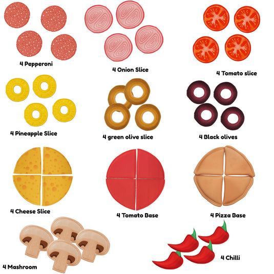 The Small Wonderland Pretend Play Pizza Set – 44 Pieces