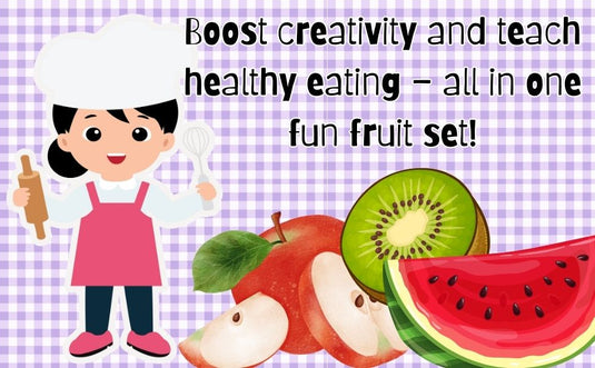 Pretend Play Fruits- 18-Piece Pretend Play Fruits Set+ informational cards & play money  Realistic Play Food for Kids