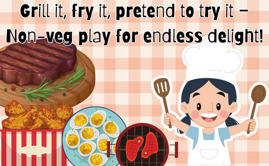 Pretend play Non veg items - 20 piece- Realistic kids play food toys