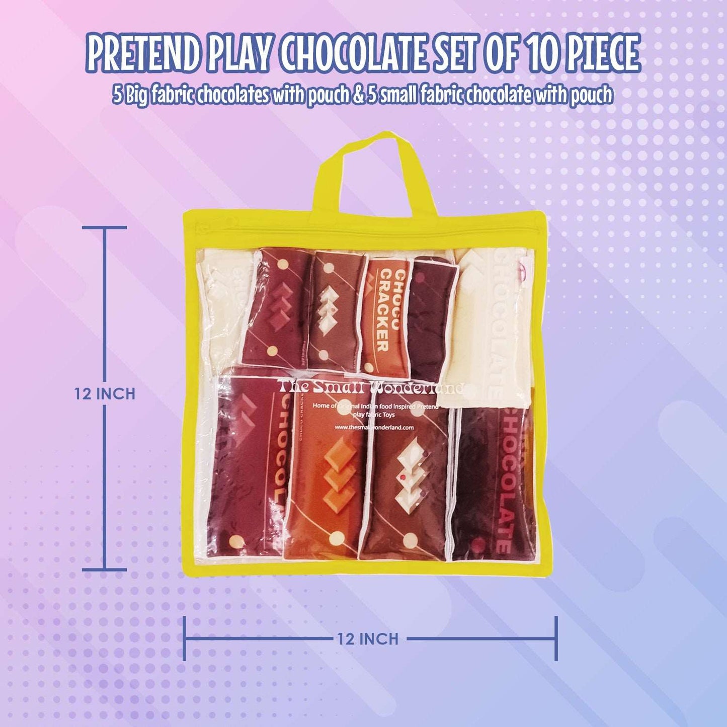 Pretend play fabric choclate set of 10 pice