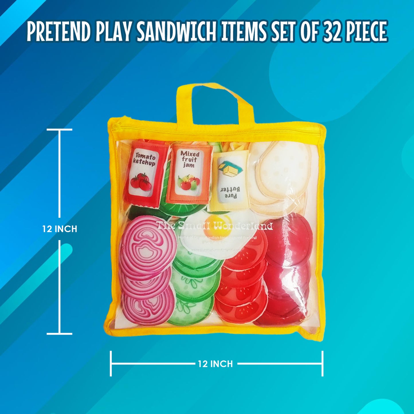 Pretend play Sandwich - 35 piece set kids kitchen /cooking realistic  play food toys