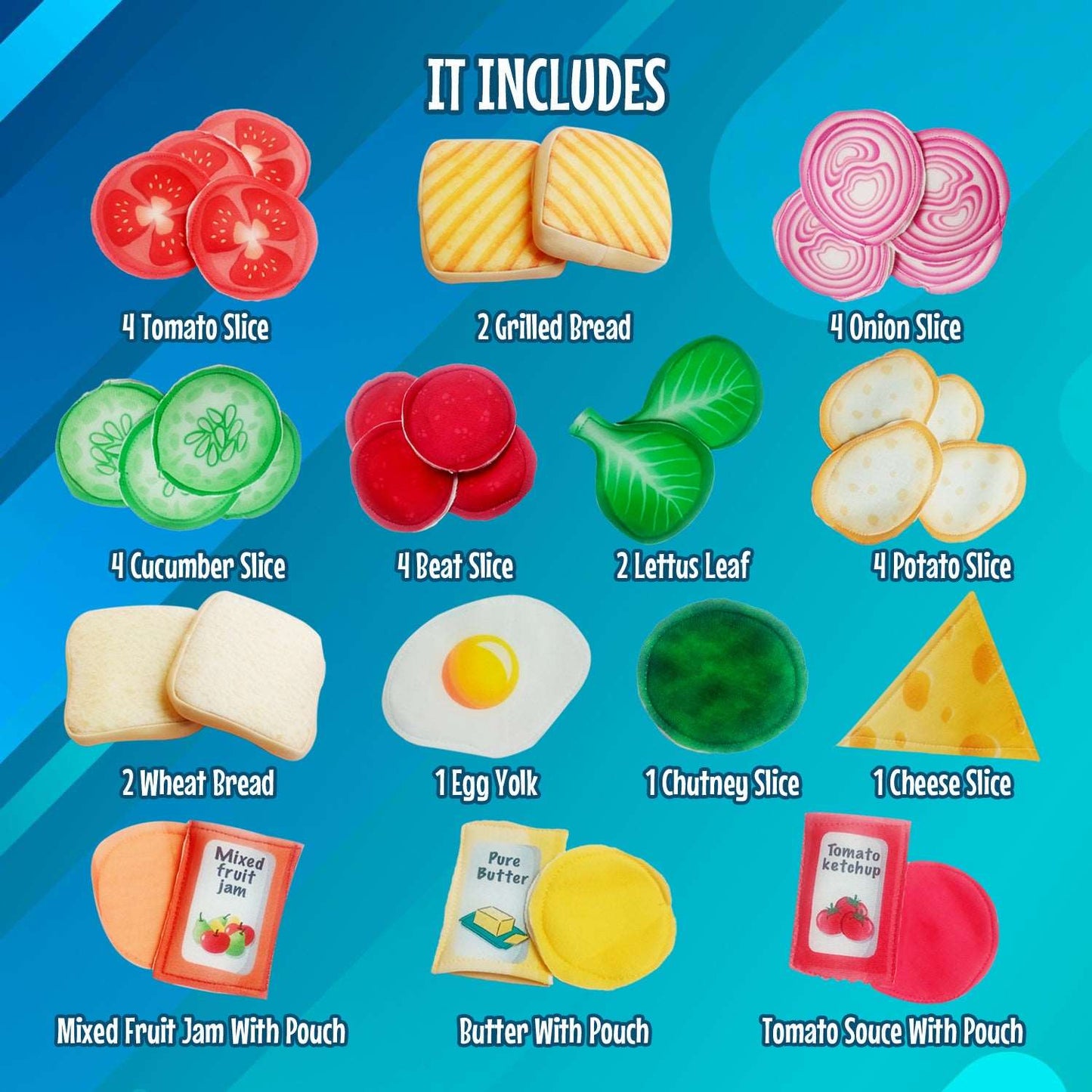 Pretend play Sandwich - 35 piece set