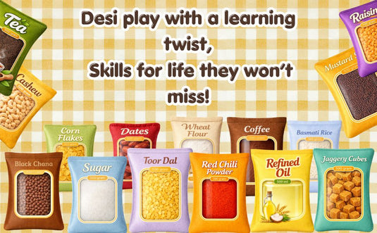 Tiny Trader: Indian Grocery Essentials Play Set - 25 Item