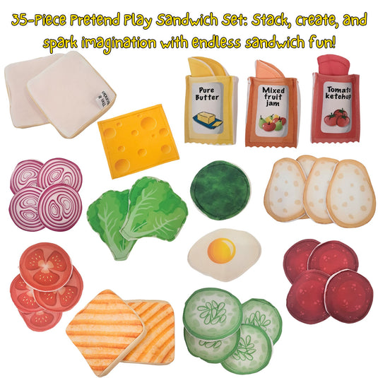 Pretend play Sandwich set - 35 piece Realistic play food set