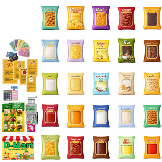 Tiny Trader: Indian Grocery Essentials Play Set - 25 Item