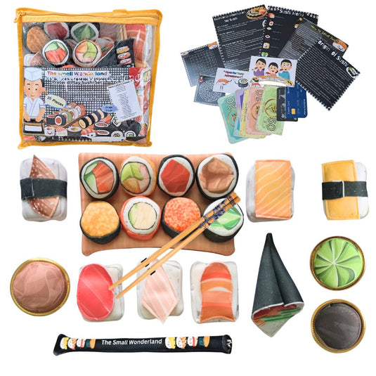 Pretend Play Sushi set of 22 piece- Realistic kids play food set