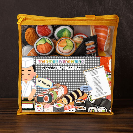 Pretend Play Sushi set of 22 piece- Realistic kids play food set