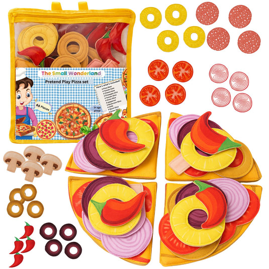 The Small Wonderland Pretend Play Pizza Set – 44 Pieces