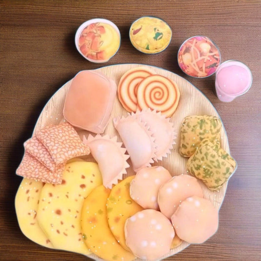 Maratha Samrat Thali -Maharashtrian food Inspired pretend Fabric Toys