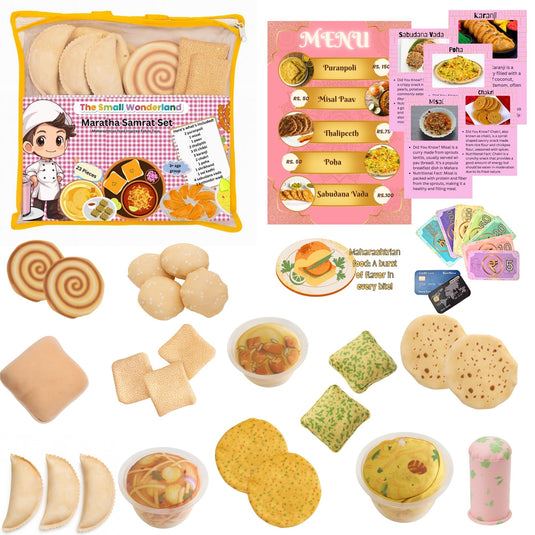 Maratha Samrat Thali -Maharashtrian food Inspired pretend Fabric Toys