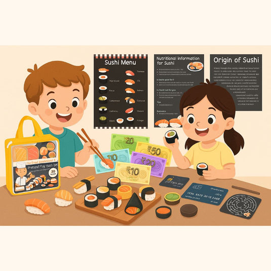 Pretend Play Sushi set of 22 piece- Realistic kids play food set