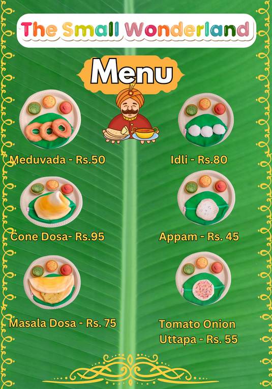 Mahabali set Menu card