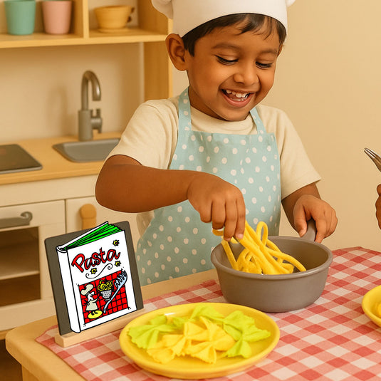 Pretend Play Fabric Pasta Set-60 Pieces-Realistic looking kids play food toys