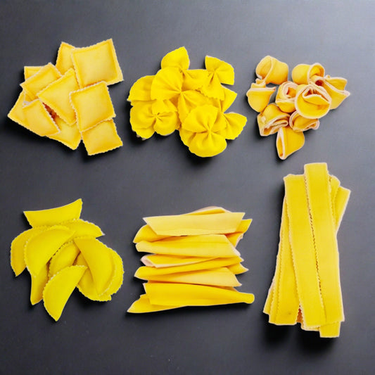 Pretend Play Fabric Pasta Set - 60 Pieces - Realistic looking kids kitchen/cooking toys